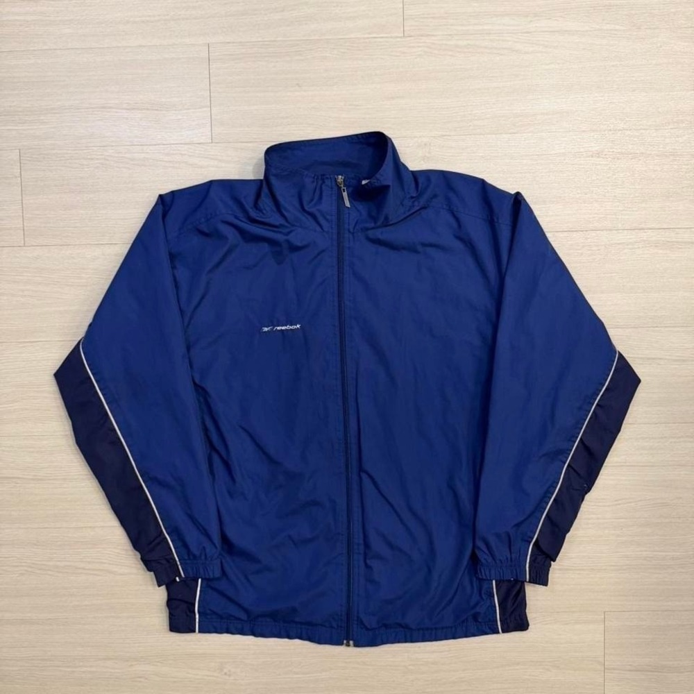 Vintage Reebok Lined Full Zip Up Blue Windbreaker Men's Size Large